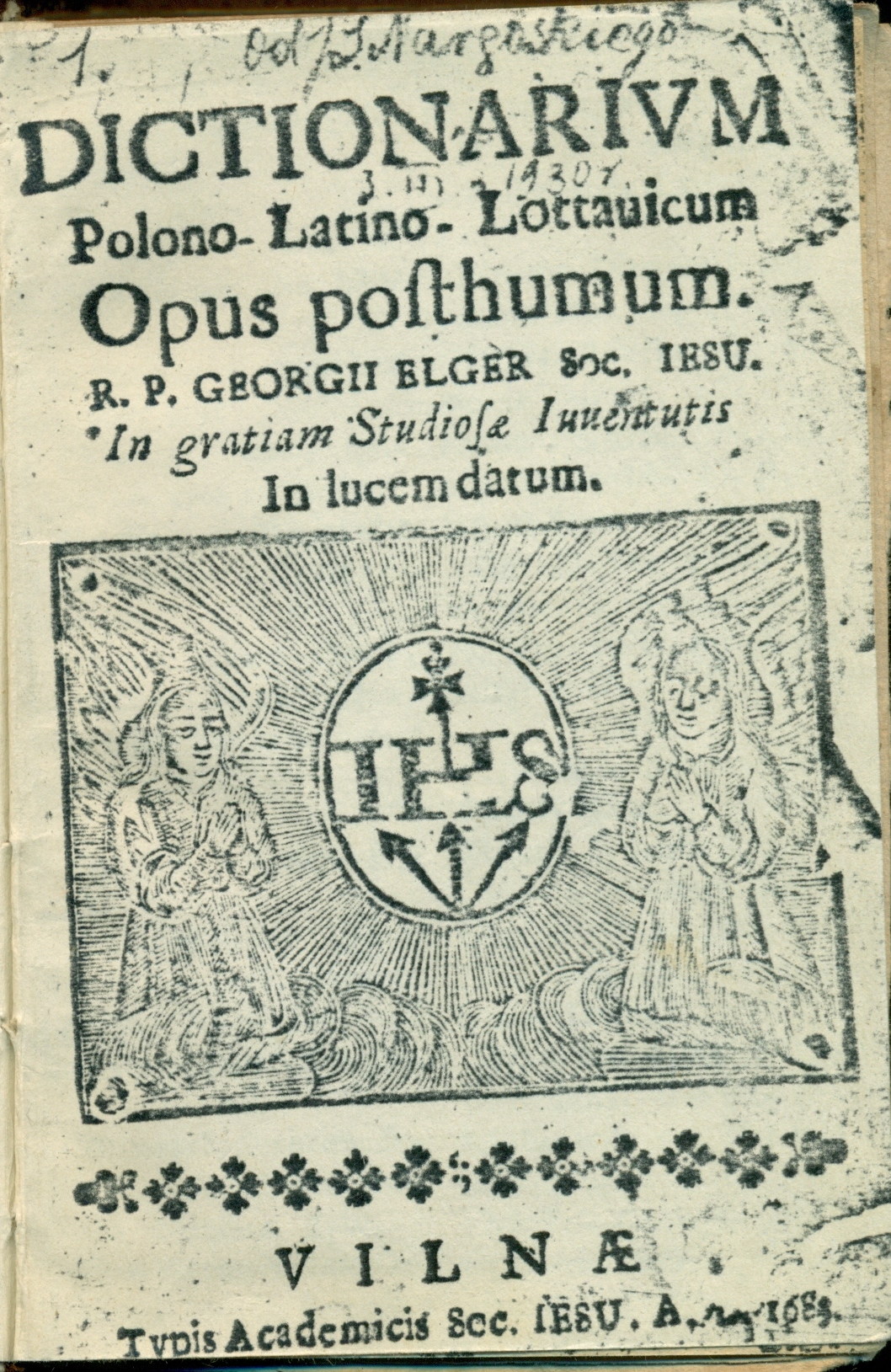 Georga Elgera vārdnīcas (1683) titullapa